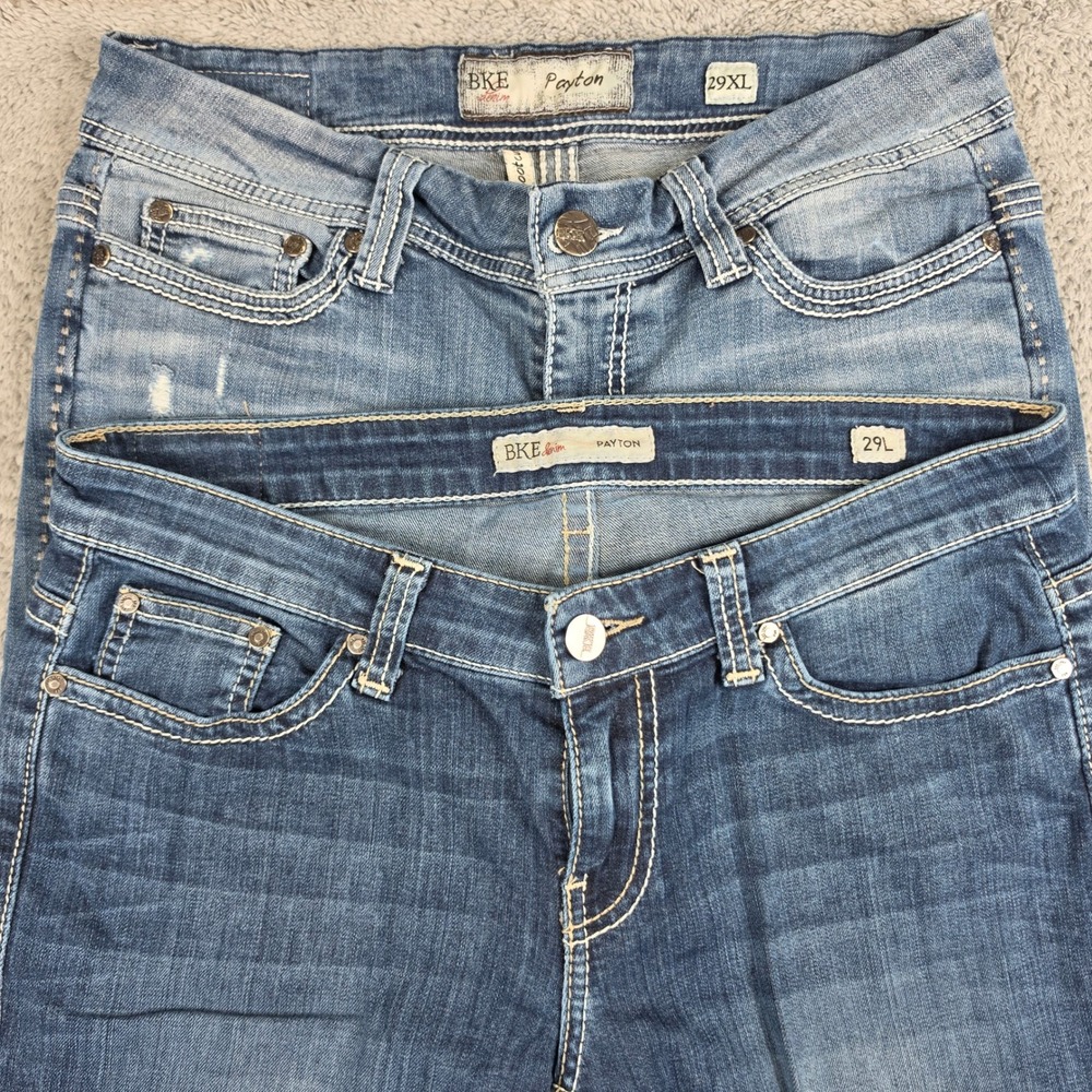 BKE Payton Bootcut Jeans Womens 29 Blue Bundle Lot of 2 Stretch Contrast Stitch